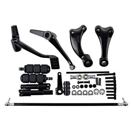 Set Black Forward Controls Peg Lever Linkages Mounting Hardware Kit Compatible with Harley Sportster