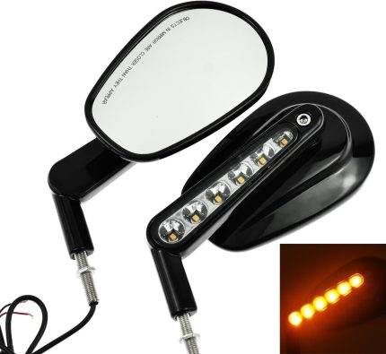 Motorcycle Rearview Mirrors LED Front Turn Signals Fit for Harley VROD Muscle VRSCF 2009-2017