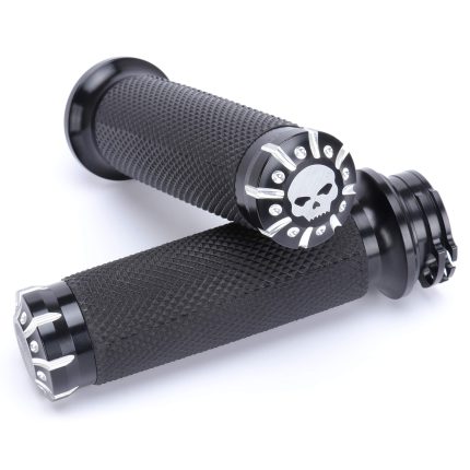 Motorcycle Skull CNC Hand Grips 1 25mm Handlebar Bars Grip Custom for Harley