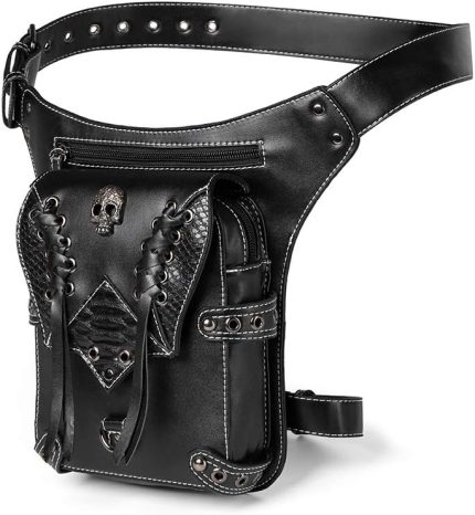 Daniel Jie Steampunk Skull Waist Bag