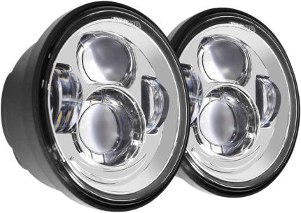 8900C-2SB Dual LED Headlight Kit for 2008-2017 Harley Davidson Fat Bob Motorcycles - Chrome
