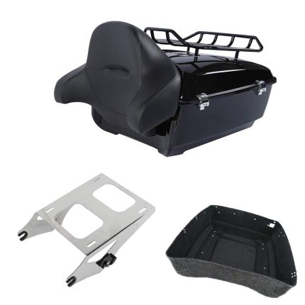 King Trunk Backrest Mount Top Rack Fit For Harley Tour Pack Touring Glide 14-Up