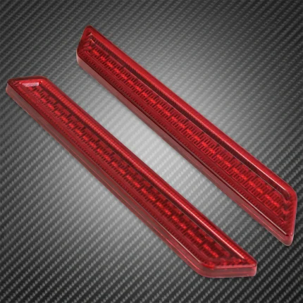Motorcycle Saddlebag LED Latch Lights Smoke/Red Lens For Harley