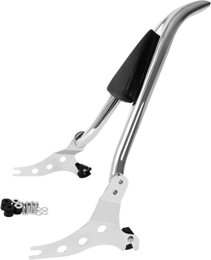 Detachable pointed Passenger Backrest for Harley Davidson touring Crome