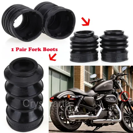 39mm Forks Guard Black Fork Shock Gaiters Gators Boots for Harley