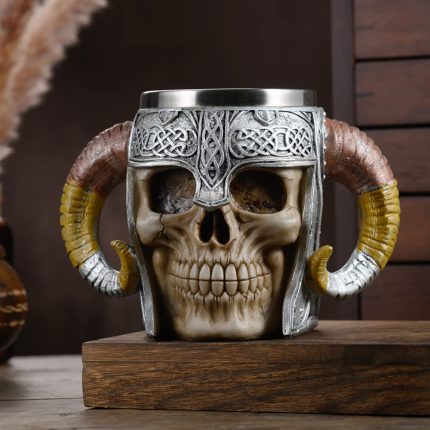 Viking Skull Stainless Steel Tumbler Coffee Mug