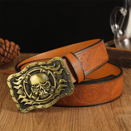 Vintage Unique Skull Design Exquisite Alloy Plate Buckle