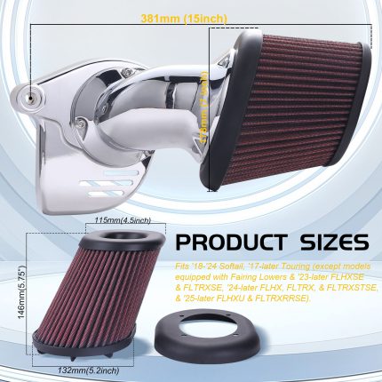 High Performance Black Air Filter for Harley