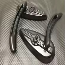 Black touring motorcycle skull rearview mirror side mirrors for Harley