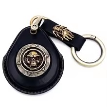 Genuine Leather skull Case Fob Cover, Smart Key