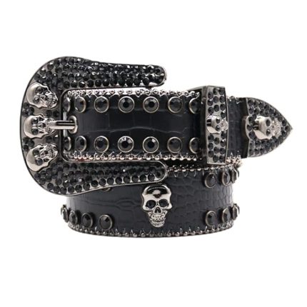 Skull rhinestone belt