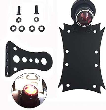Black Horizontal Side Mount License Plate Bracket with Taillight Compatible With Harley