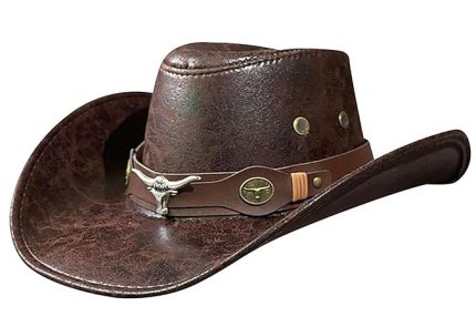 Western PU Leather Cowboy Hat