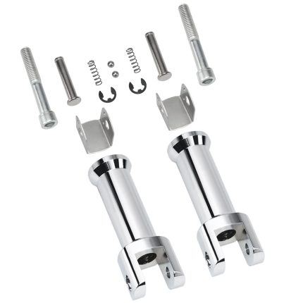 Chrome Finish Left and Right Passenger foot peg supports for Harley-Davidson Softail