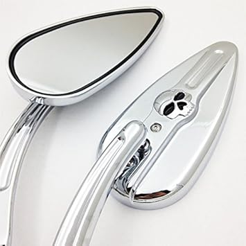 Skull theme Side Mirrors Compatible to most Harley davidson bike chrome