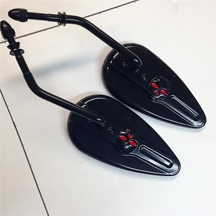 Black skull theme Side Mirrors Classic Raindrop For all Harley models