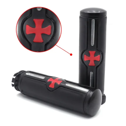 Black Cross 25mm Hand grips For Harley Davidson sportster Dyna Softail-15