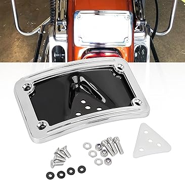 Laydown curve license number plate holder for softails