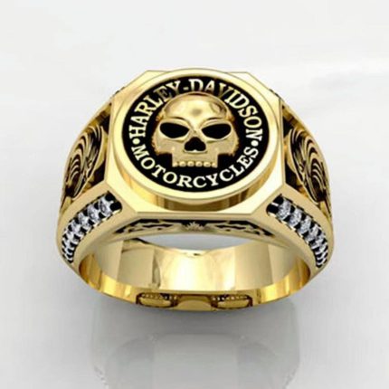 Viking Pirate Anchor Skull Ring