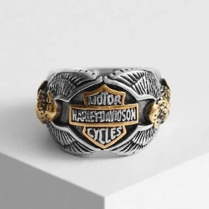 Harley Pattern Round Shape Surgical Steel Bold Ring