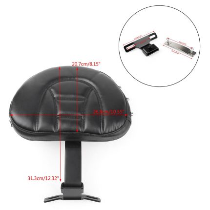Driver Seat Rider Backrest Pad for Fatboy FLSTF Heritage Softail 2007-2026