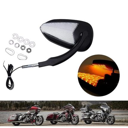 Rear View Mirrors With LED Turn Signal Light Side Mirror for Harley sportster,dyna and softails